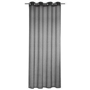 Grauer Ösenschal mit Struktur, 245x140 cm, für Fenstervorhänge.