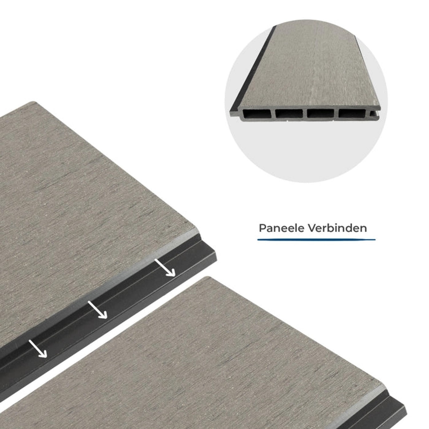KARAT WPC Zaun Komplettset mit AluminiumPfosten Sichtschutzzaun 180 x