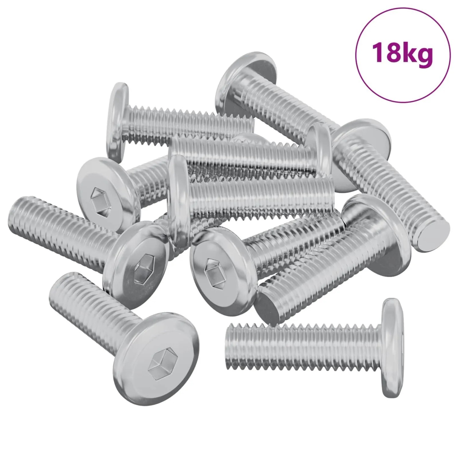 vidaXL Schraube 1593 Stk Silber 8 x 25 mm Stahl 864600