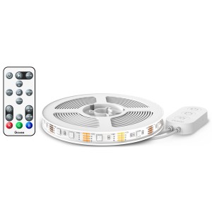 Govee TV LED Hintergrundbeleuchtung H6179: LED-Streifen mit Fernbedienung und Steuereinheit.