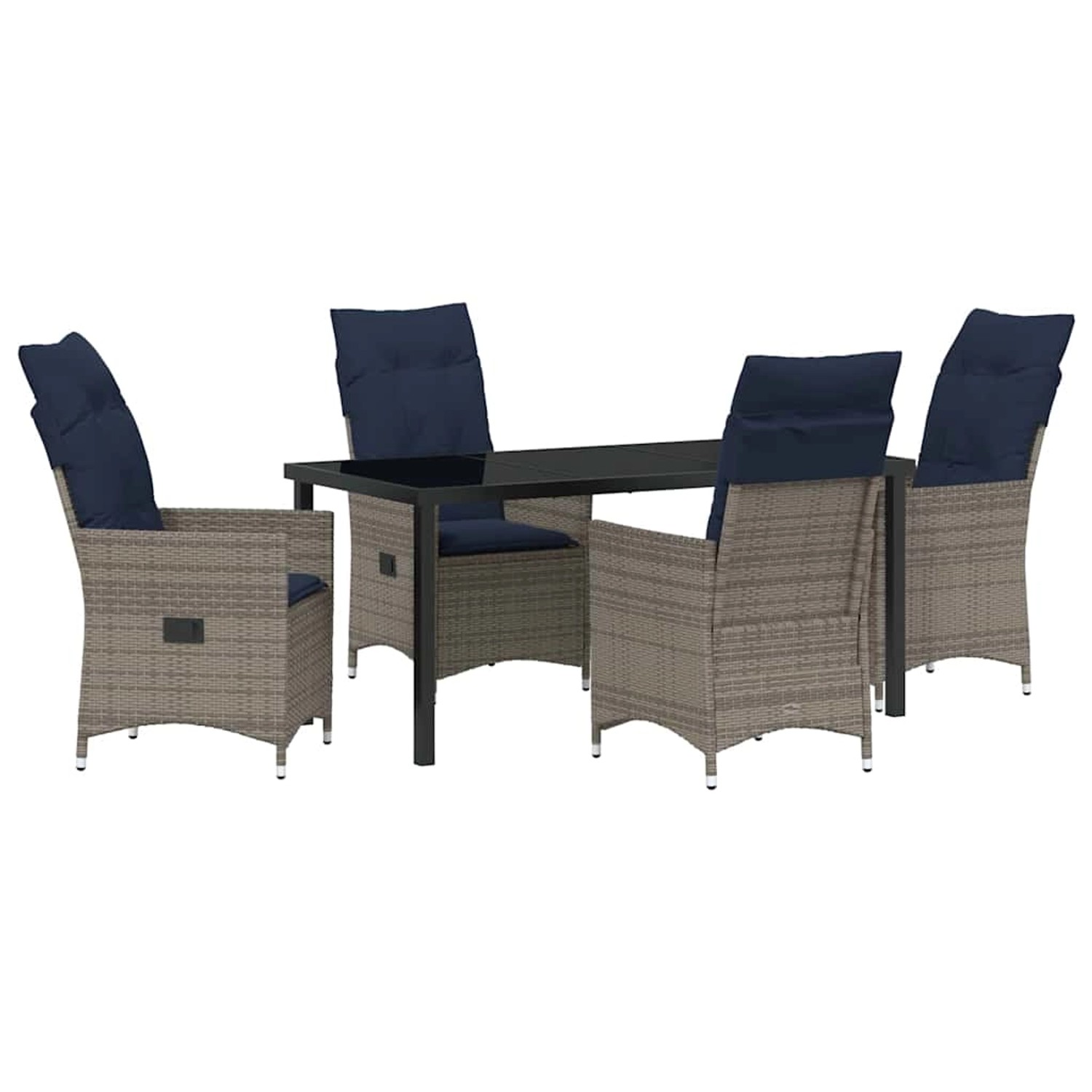 vidaXL Garten Essgruppe 5-Tlg Grau Poly Rattan 3379593 günstig online kaufen