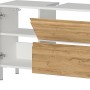 Germania Waschbeckenunterschrank GW-TORRANCE, weiß, 80 cm breit, mit Eiche-Front und Schublade.