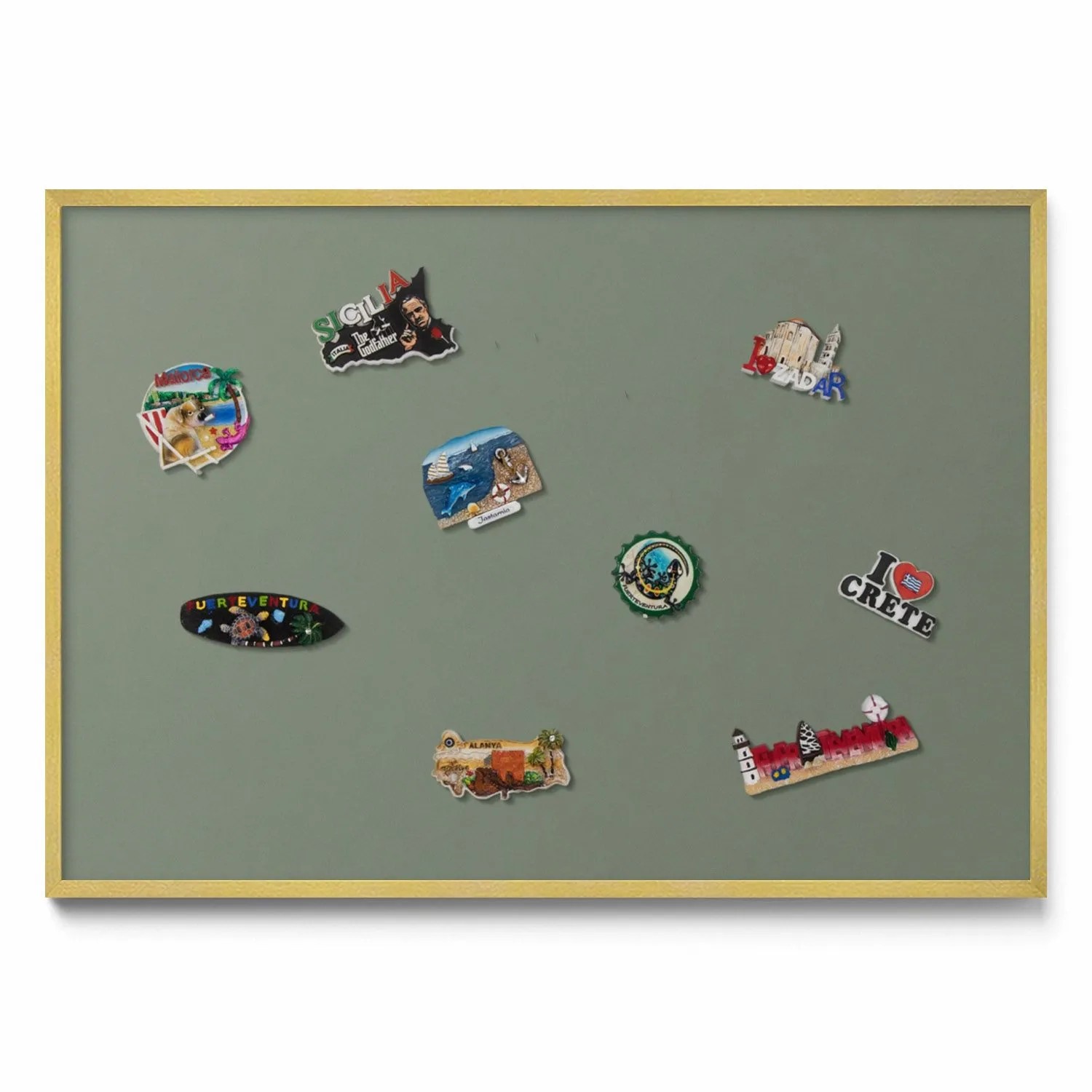 Tulup Magnettafel Magnettafel für die Wand Gerahmt Olivfarben 100x70 cm Dek günstig online kaufen