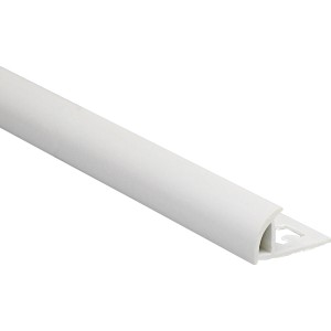 Viertelkreis-Abschlussprofil aus PVC, matt weiß, 6 mm für Fliesenkanten.