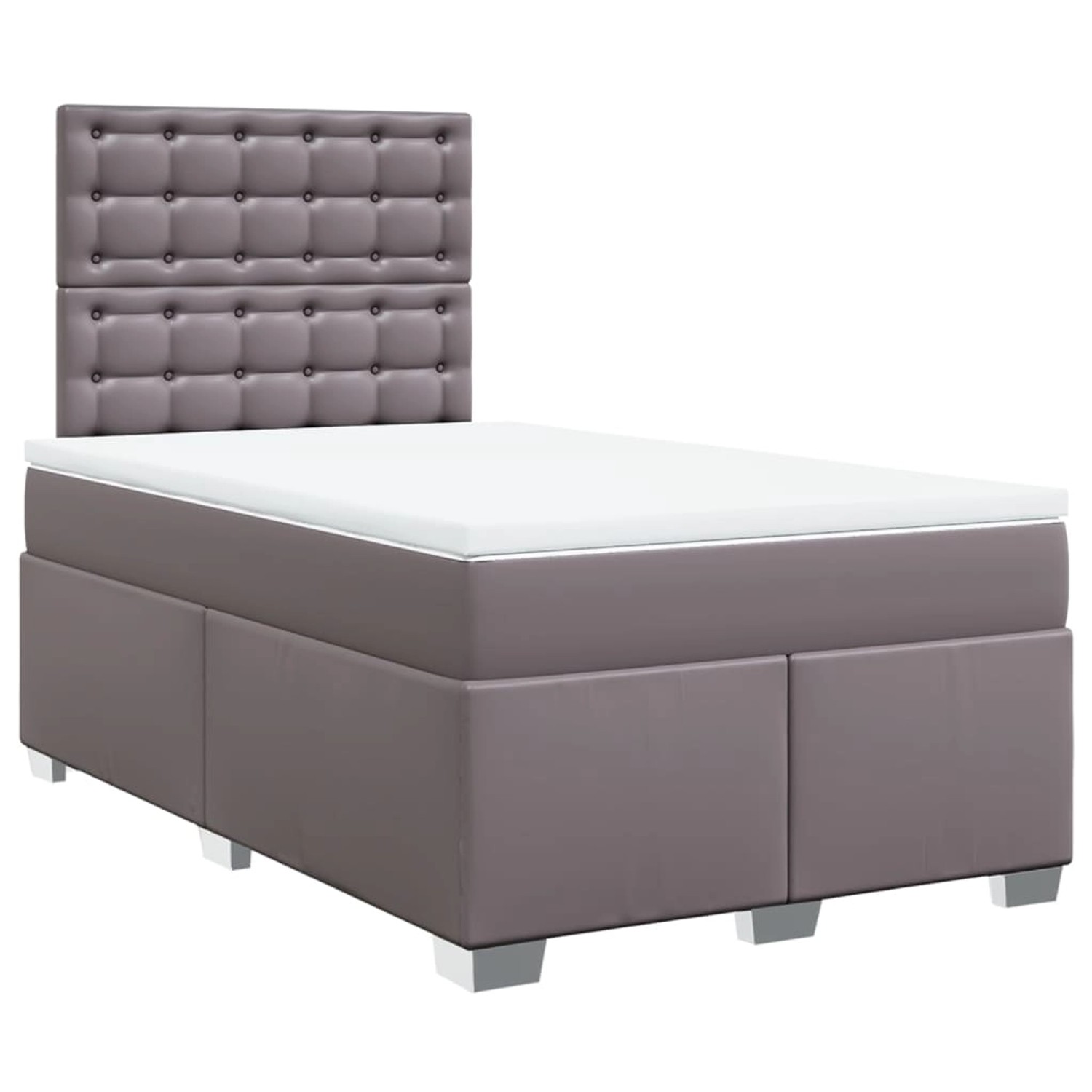 vidaXL Boxspringbett mit Matratze Grau 120x200 cm Kunstleder2100044 günstig online kaufen