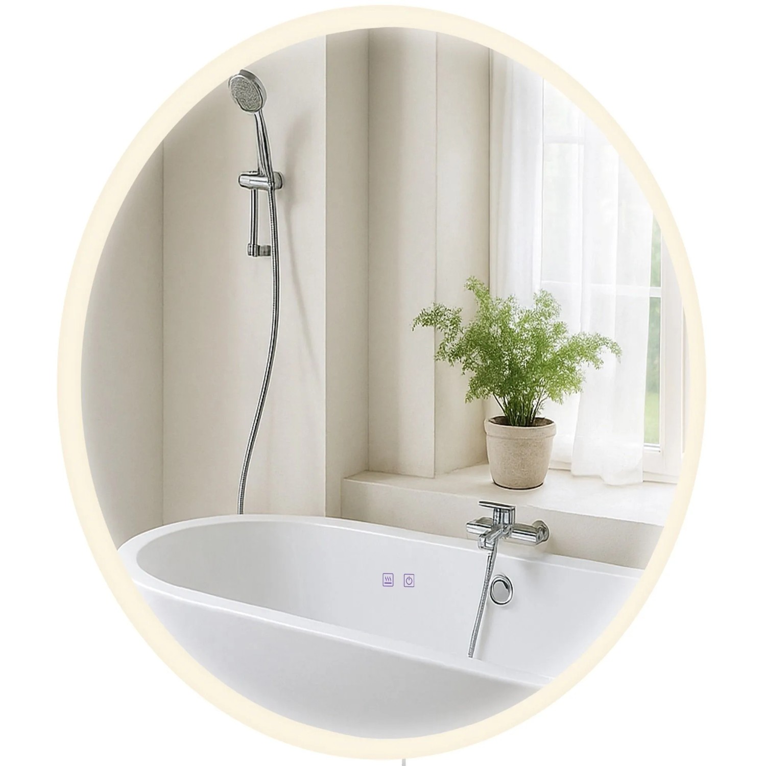 DELUKE Badspiegel LINZ 80 Ohne Bluetooth 80x3,5x80cm Glas Klarglas Badezimmerspiegel Wandspiegel