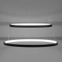 Moderne Just Light LED Pendelleuchte Circle in Anthrazit, Ø 50 cm, mit zwei Leuchtringen.