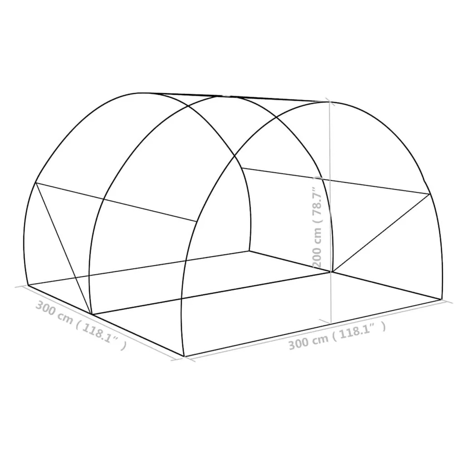 vidaXL Gewächshaus 9m² 300x300x200 cm 45534_13