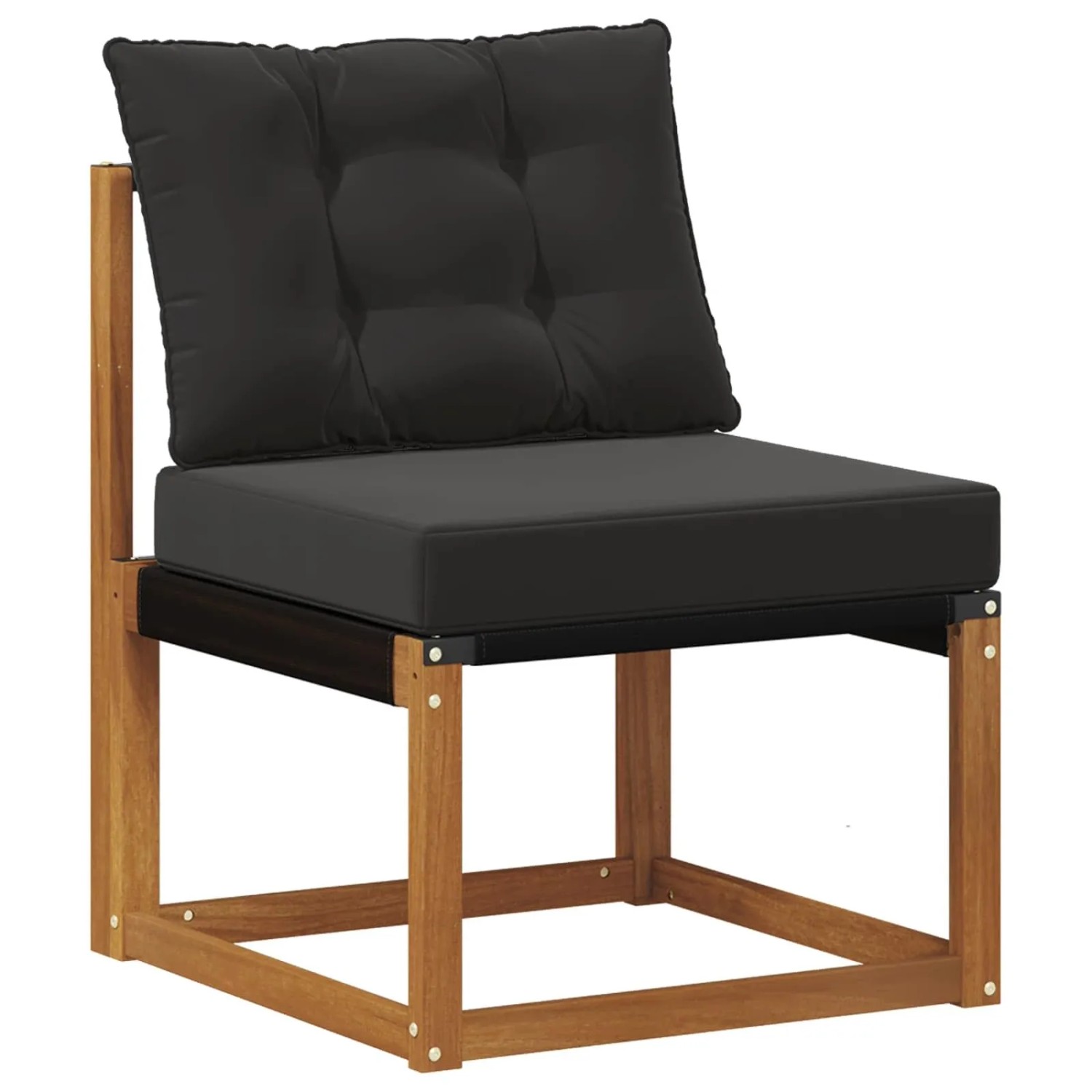 vidaXL Outdoor Mittelsofa Massivholz Akazie und Textilene Stoff Natur 900599