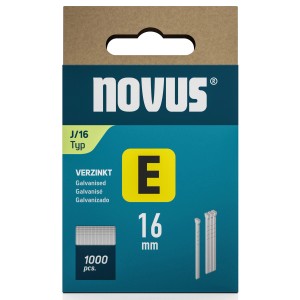 Novus Nägel E Typ J, 16mm, 1000 Stück, verzinkt, für Tacker-Zubehör.