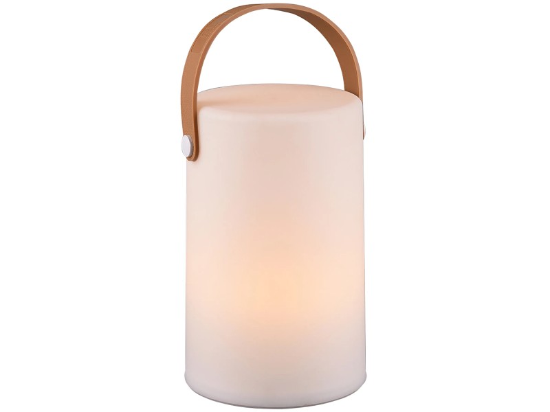 Reality Leuchten Antibes - Lampada Da Tavolo In Metallo E Vetro Alabastro, Design Nichel Opaco/Bianco - Luce Calda E Diffusa, Interruttore A Filo - 6