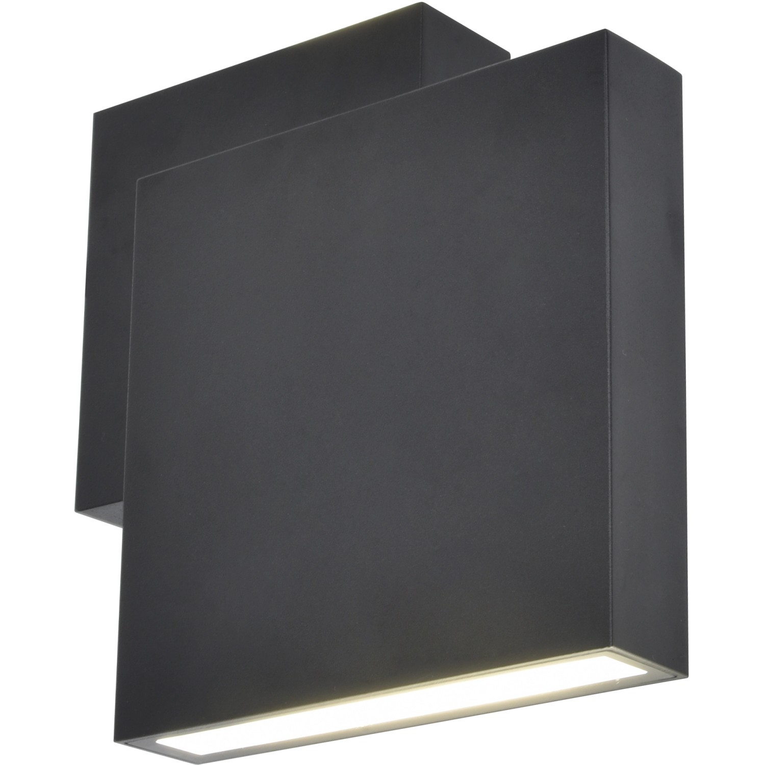 Lutec LED-Außenwandleuchte Rialto 2-flammig Schwarz 19,5 cm x 19,5 cm x 6,4 cm