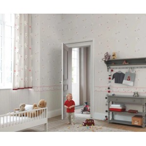 Casadeco Douce Nuit Bordüre Teddybär Grau Blau 13,25 cm Höhe