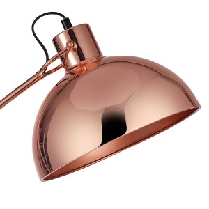 Roségoldene Teamson Home Stehlampe mit Glockenschirm im Detail.