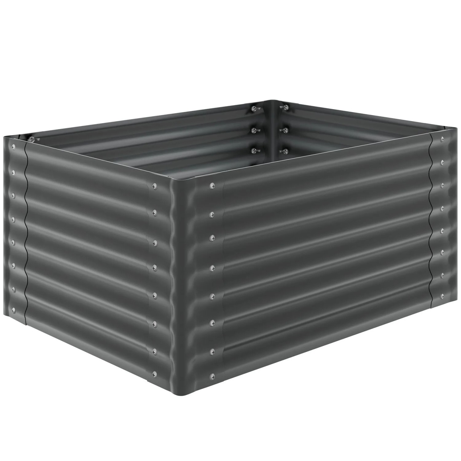 Tectake Hochbeet Salvia Aus Verzinktem Stahl 650 Liter Fassungsvermögen 120 X 90 X 62 Cm Grau