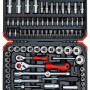 Gedore Steckschlüssel-Satz, 94-teilig, mit Knarren, Nüssen und Bits im Werkzeugkoffer.