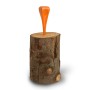 EBERTH Spaltkeil aus Stahl im Holzblock, orange, 4x6x19cm, Zubehör für Kamine & Öfen.