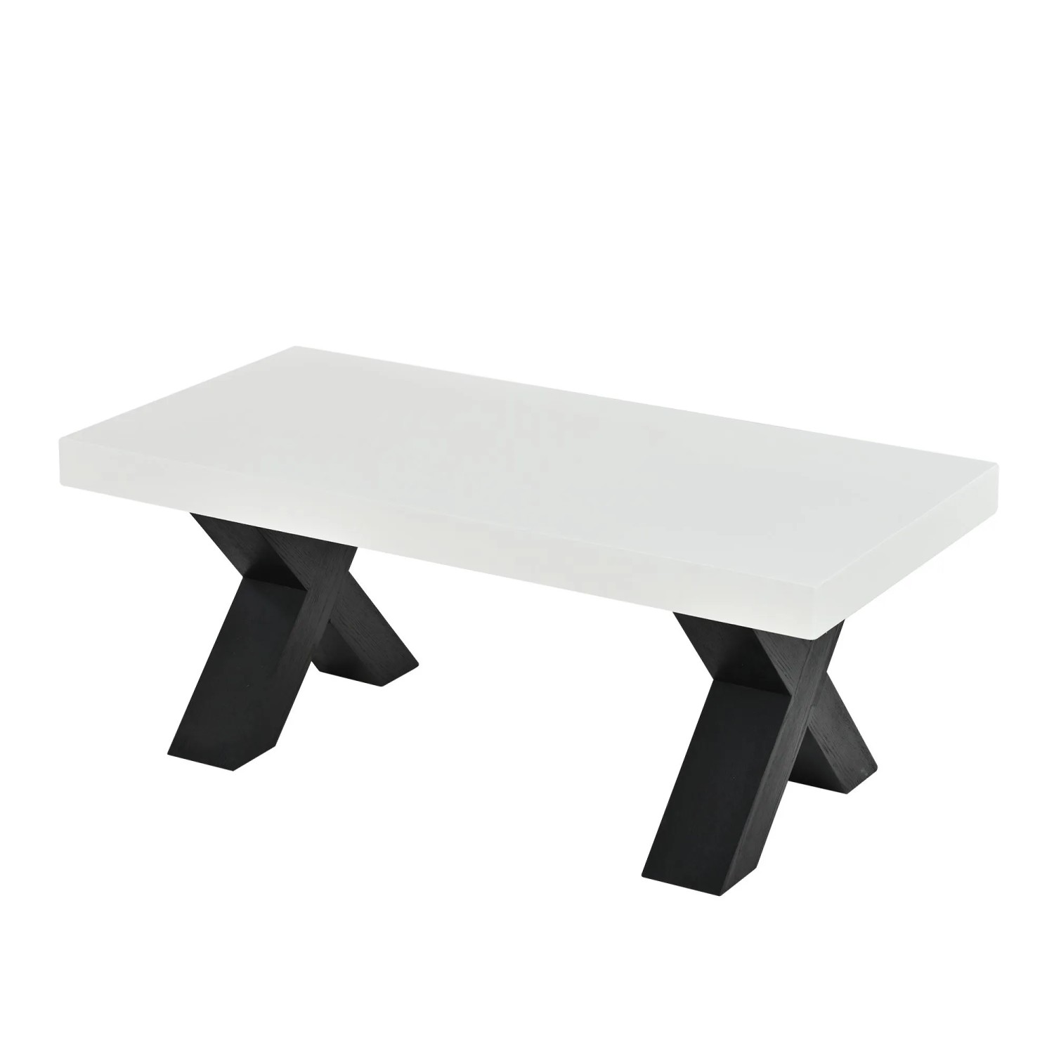Merax Couchtisch Rechteck 100x50x40cm MDF Weiß Schwarz