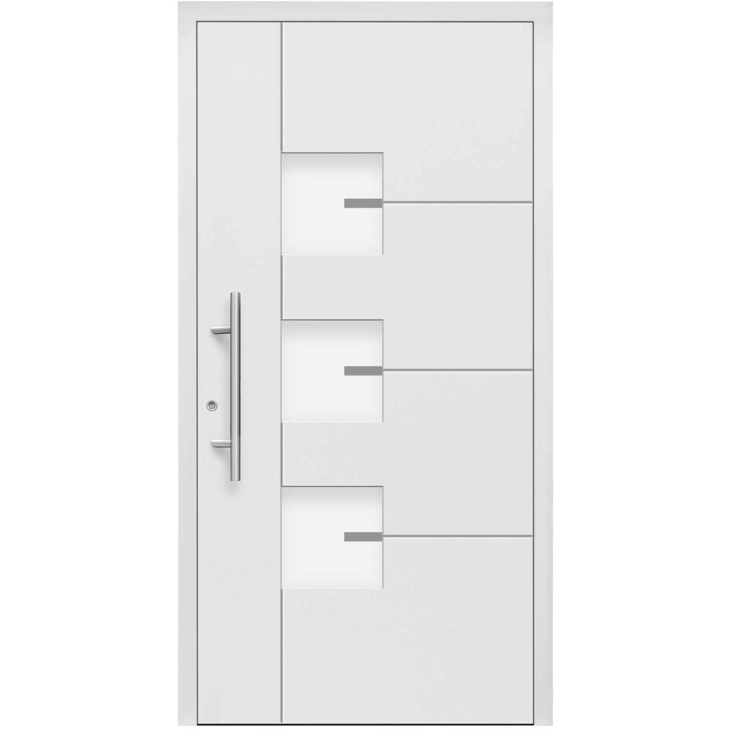 Aluminium-Haustür Moderno M330/P 110 x 210 cm Weiß Anschlag Links