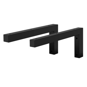 ML-Design Wandkonsolen Set, L-Form, 350x150 mm, schwarz, für Waschtisch & Badaccessoires.