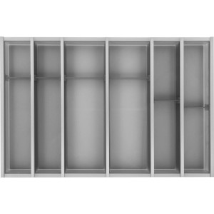 Ninka Cuisio Besteckeinsatz Graphit für Tandembox. Kunststoff-Schubladeneinsatz mit mehreren Fächern.