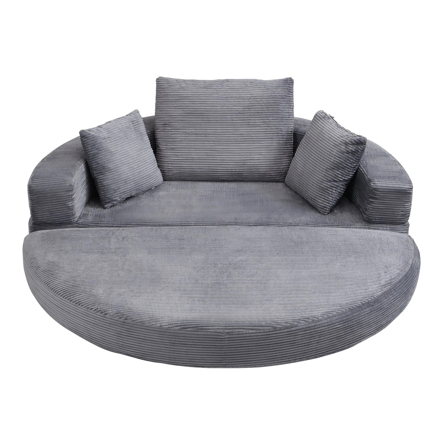 PXloue Klappsofabett Grau Boneless Sofa Modulares Schlafsofa aus Cordstoff mit 3 Kissen