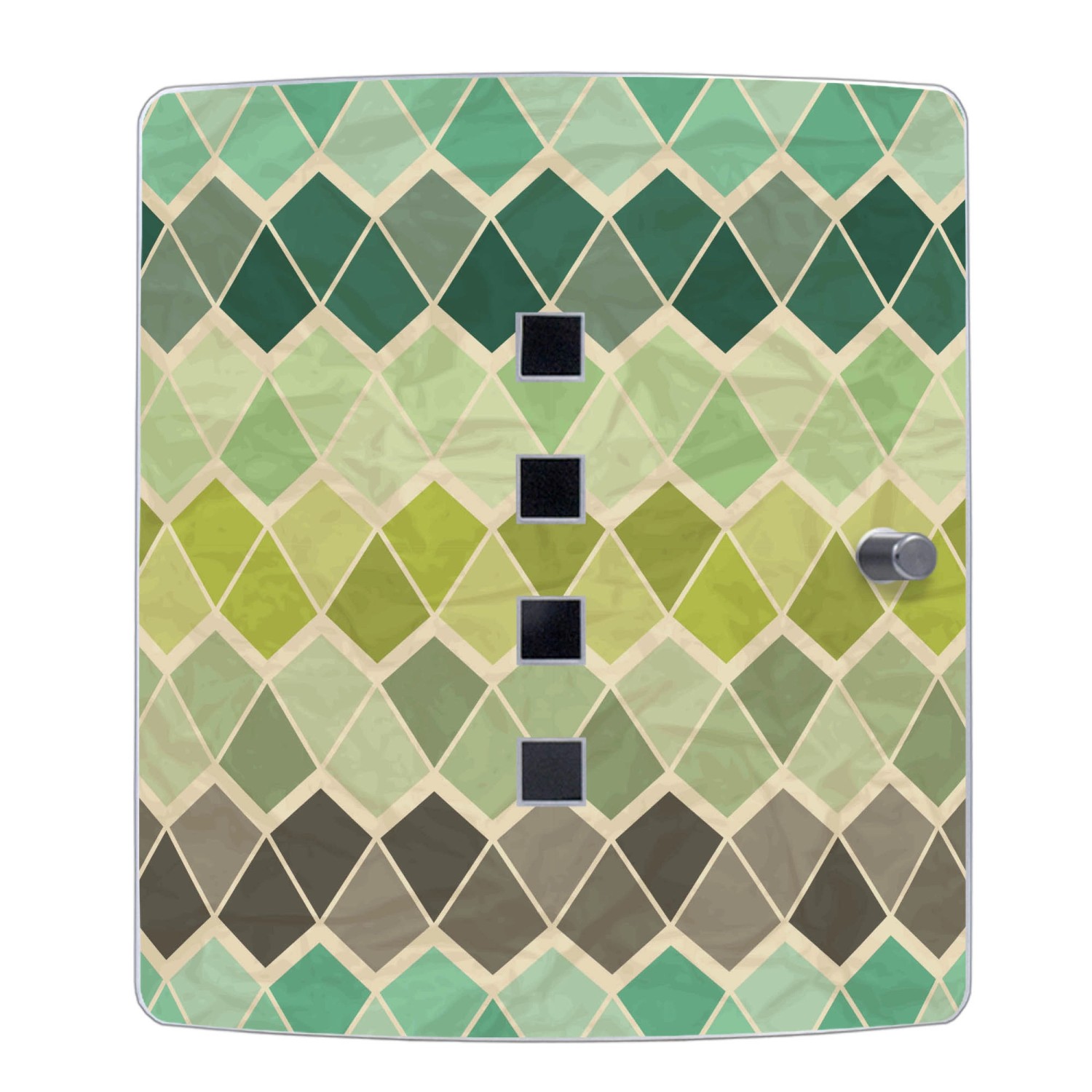 Banjado Schlüsselkasten Edelstahl, Motiv Vier Farben Grün, für 10 Schlüssel.