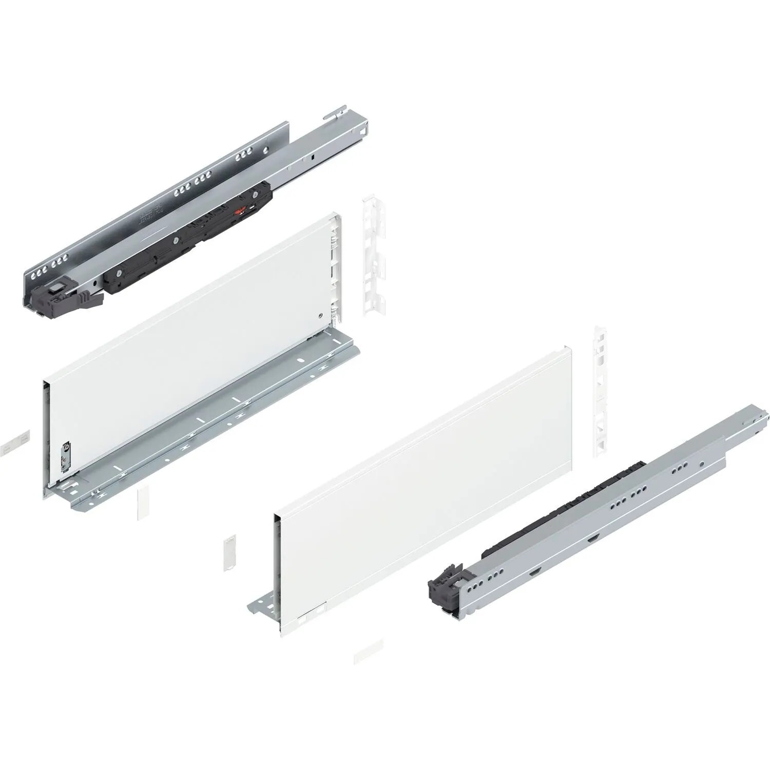 Blum Legrabox Pure Set Höhe C Tip-On Vollauszug 500 mm 70 kg Seidenweiß 1 Paar