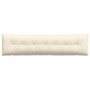 Langes, cremefarbenes Rückenkissen aus Cordstoff mit Knopfheftung. Ideal für Sofa & Bett.