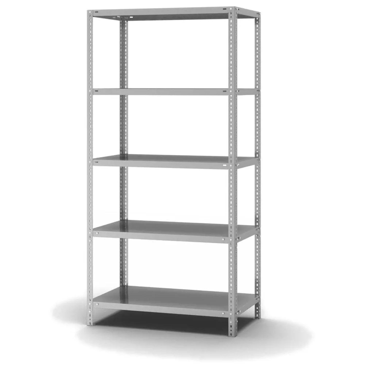 PROREGAL Edelstahl Fachbodenregal Schraubsystem Grundregal HxBxT 200 x 100 x 50 cm 5 Ebenen Fachlast 200 kg Edelstahl