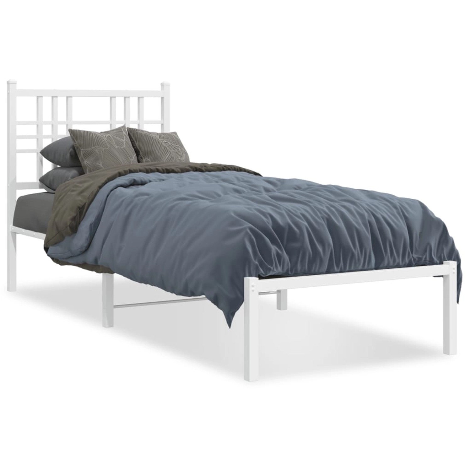 vidaXL Metallbett ohne Matratze mit Kopfteil Weiß 75x190 cm 376363 günstig online kaufen