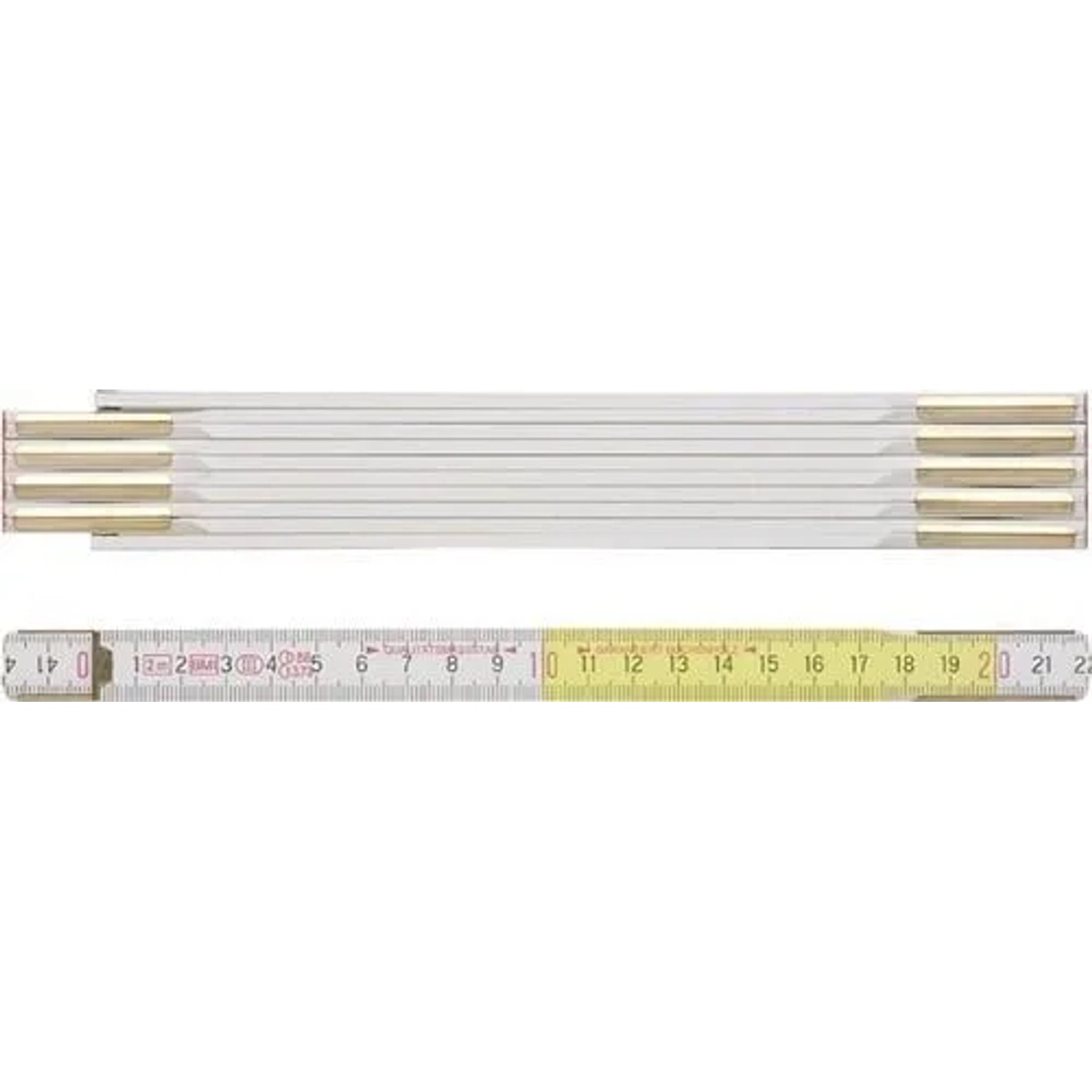 BMI Gliedermaßstab 9143 L 3M B 16Mm Mm Cm EG III Buche Weiß Gelb 984914300WG