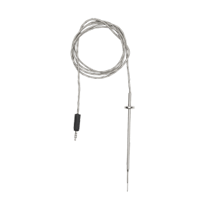 Weber Messfühler für Grillgut, silberner Temperaturfühler mit Kabel und Stecker.