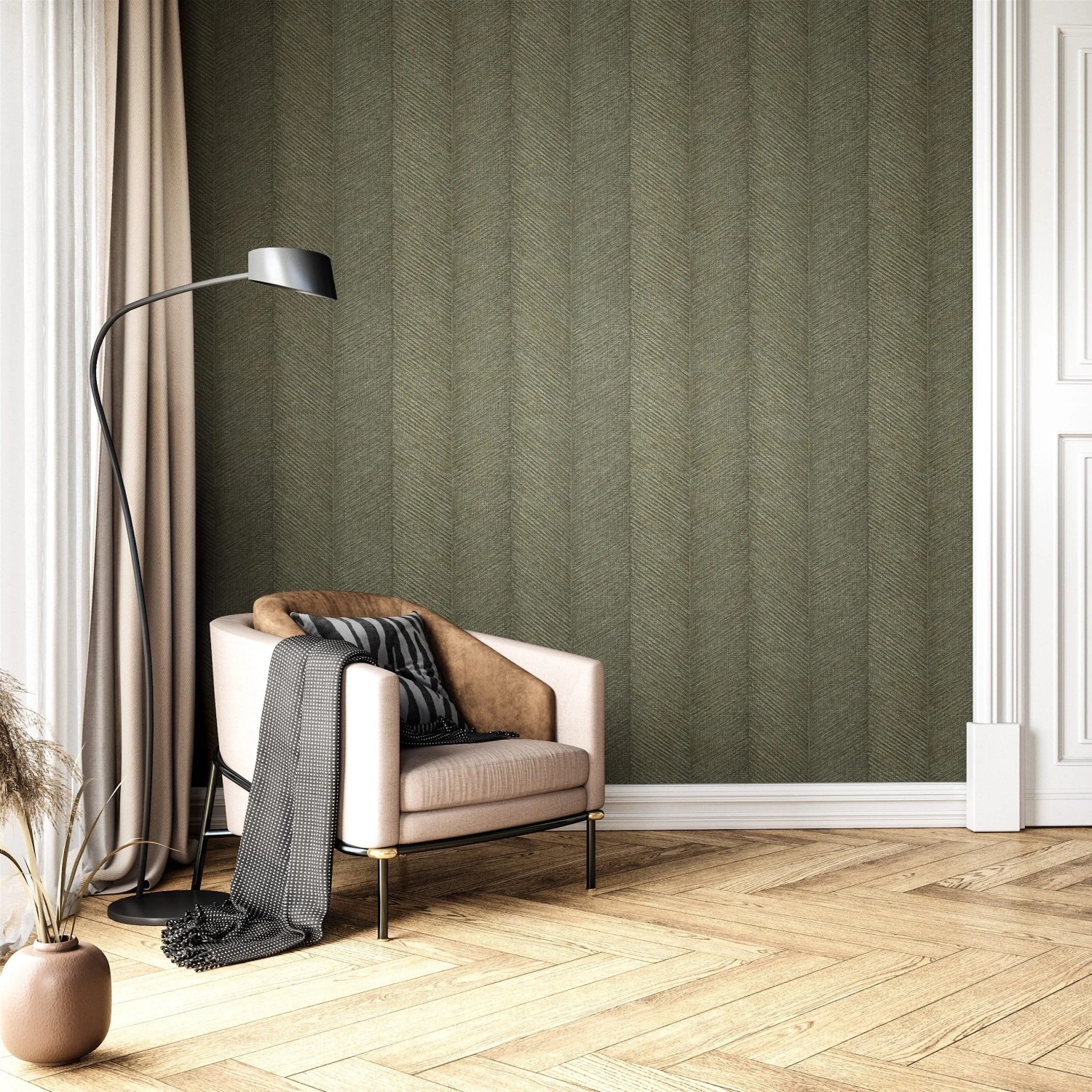 Newroom Vliestapete Kihmo Green Streifen Streifen FSC®_5