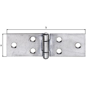 Edelstahl Tischband 26 mm x 81 mm mit Schraublöchern für bewegliche Verbindungen.