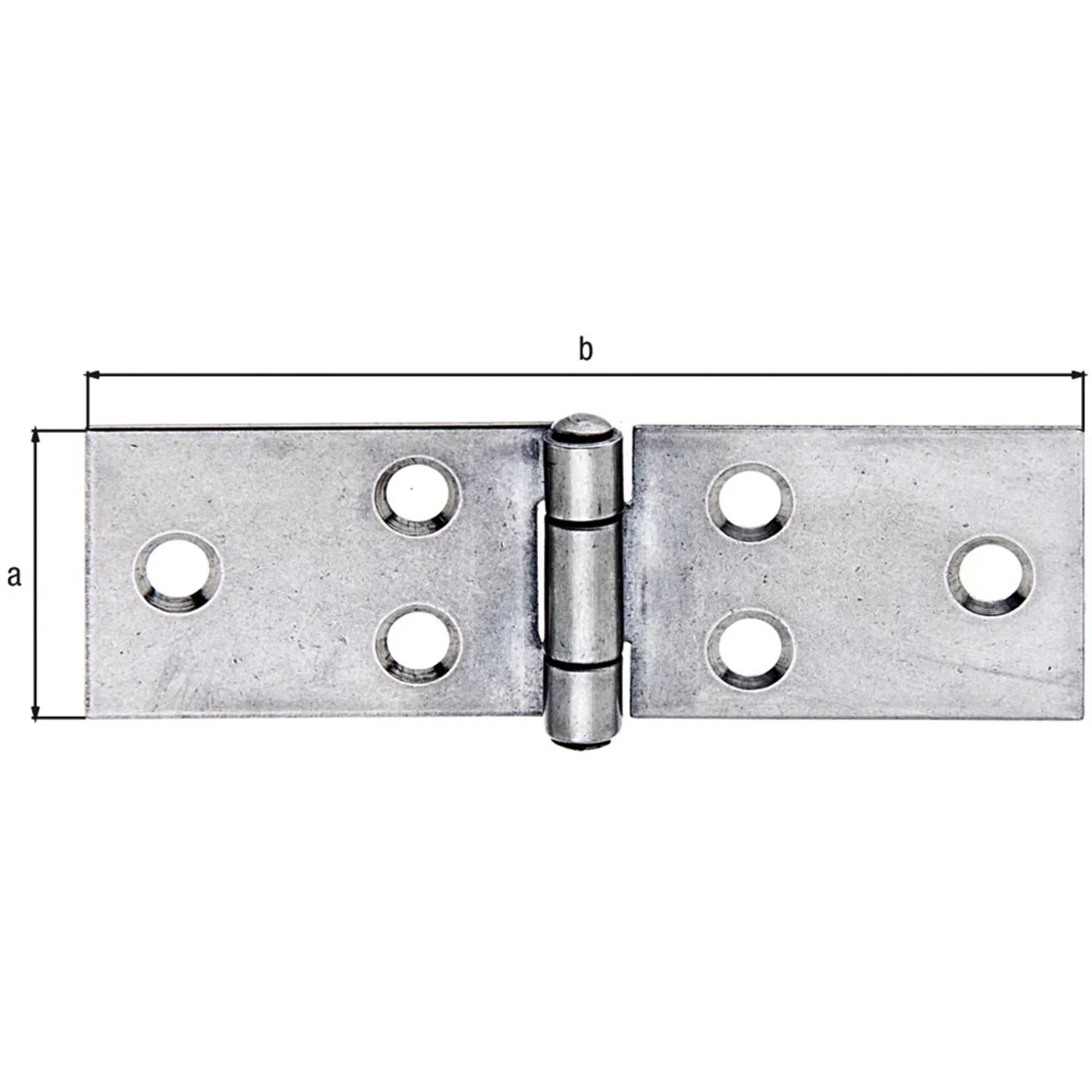 Edelstahl Tischband 26 mm x 81 mm mit Schraublöchern für bewegliche Verbindungen.