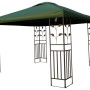 Grüner Metallpavillon 3x3 m, Gartenpavillon, Partyzelt mit Blätter-Dekor für Garten & Terrasse.