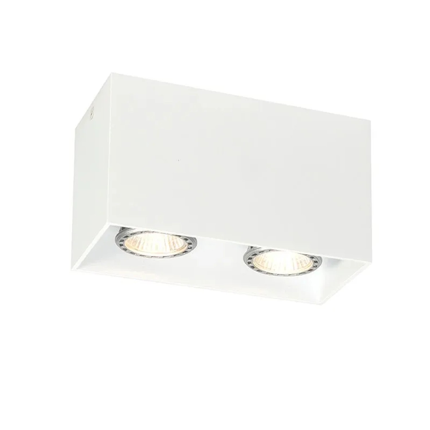 QAZQA Design-Aufbaustrahler Weiß 2-flammig GU10 50mm Qubo