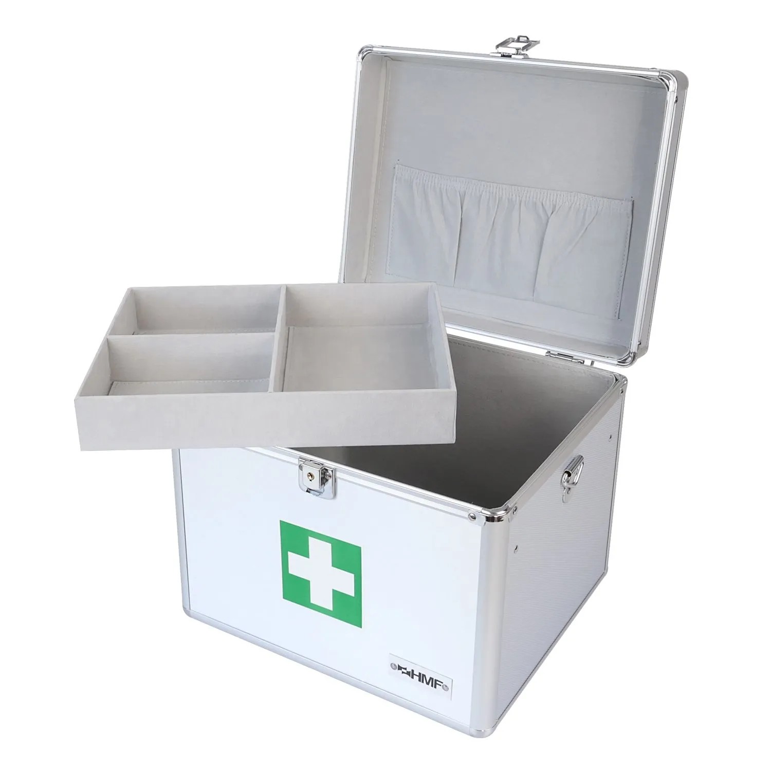 HMF 14702-09 Alu Medizinkoffer Erste Hilfe Koffer Tragegriff 30 x 25 x 25 cm_4