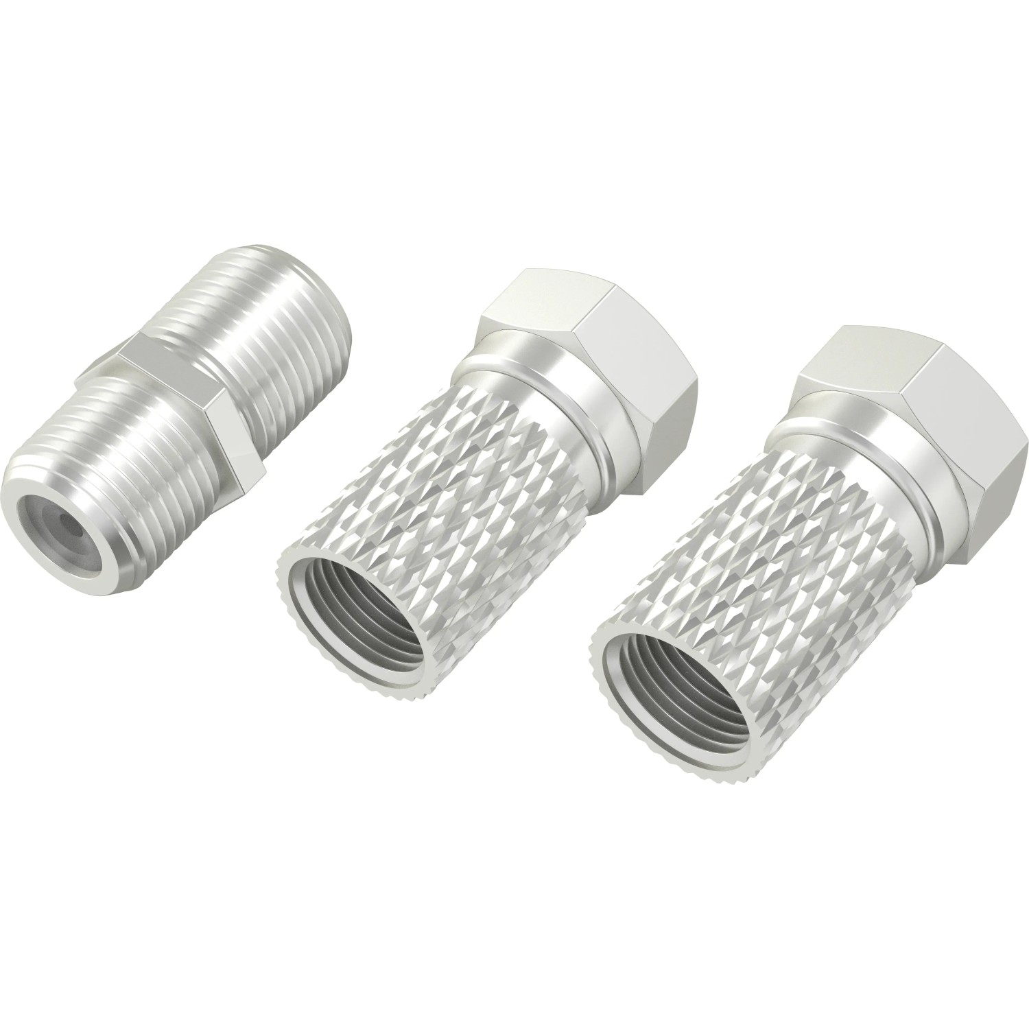 Hama Antennen-Adapter-Set SAT 2 F-Stecker und Adap. F-Kupplung/F-Kupplung Silber