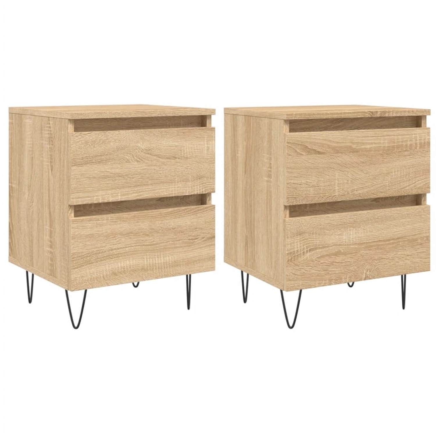 vidaXL Nachttische 2 Stk Sonoma-Eiche 40x35x50 cm Holzwerkstoff Modell 11 günstig online kaufen