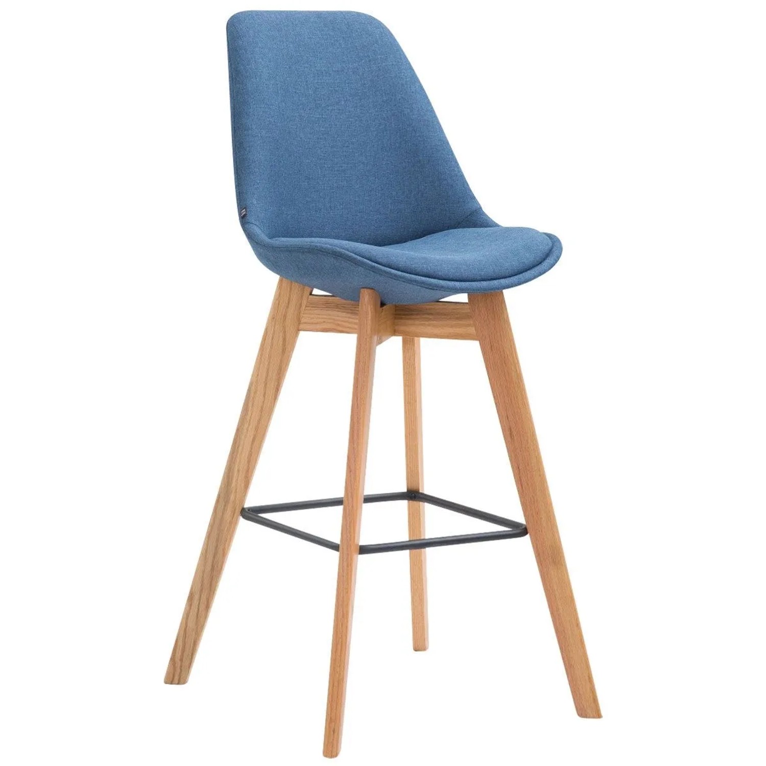 DELUKE Barhocker GIKAR Stoff Blau 48x56x112cm Barstuhl Mit Lehne Tresenhocker Tresenstuhl
