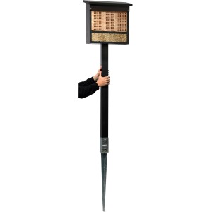 Dobar Profi-Insektenhotel XL mit Pfahlständer, Lärche-Nistblöcken für Wildbienen und andere Nützlinge.