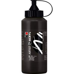 Marabu Artist Acrylfarbe 500ml in Lampenschwarz, ideal für Künstler.