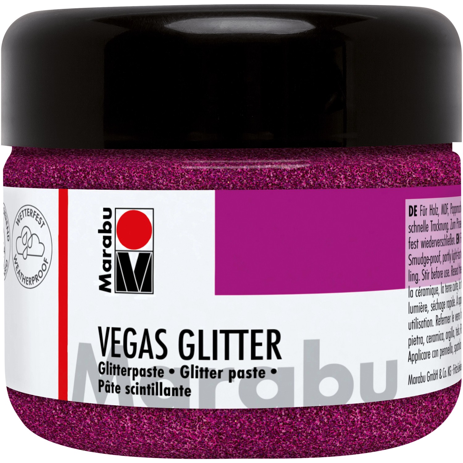 Marabu Glitterpaste Vegas Glitter 225 ml Glitter-Rosa