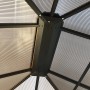 Detailaufnahme des Dachs vom Sojag Aluminium Pavillon Castel 12 x 14 Bronze.