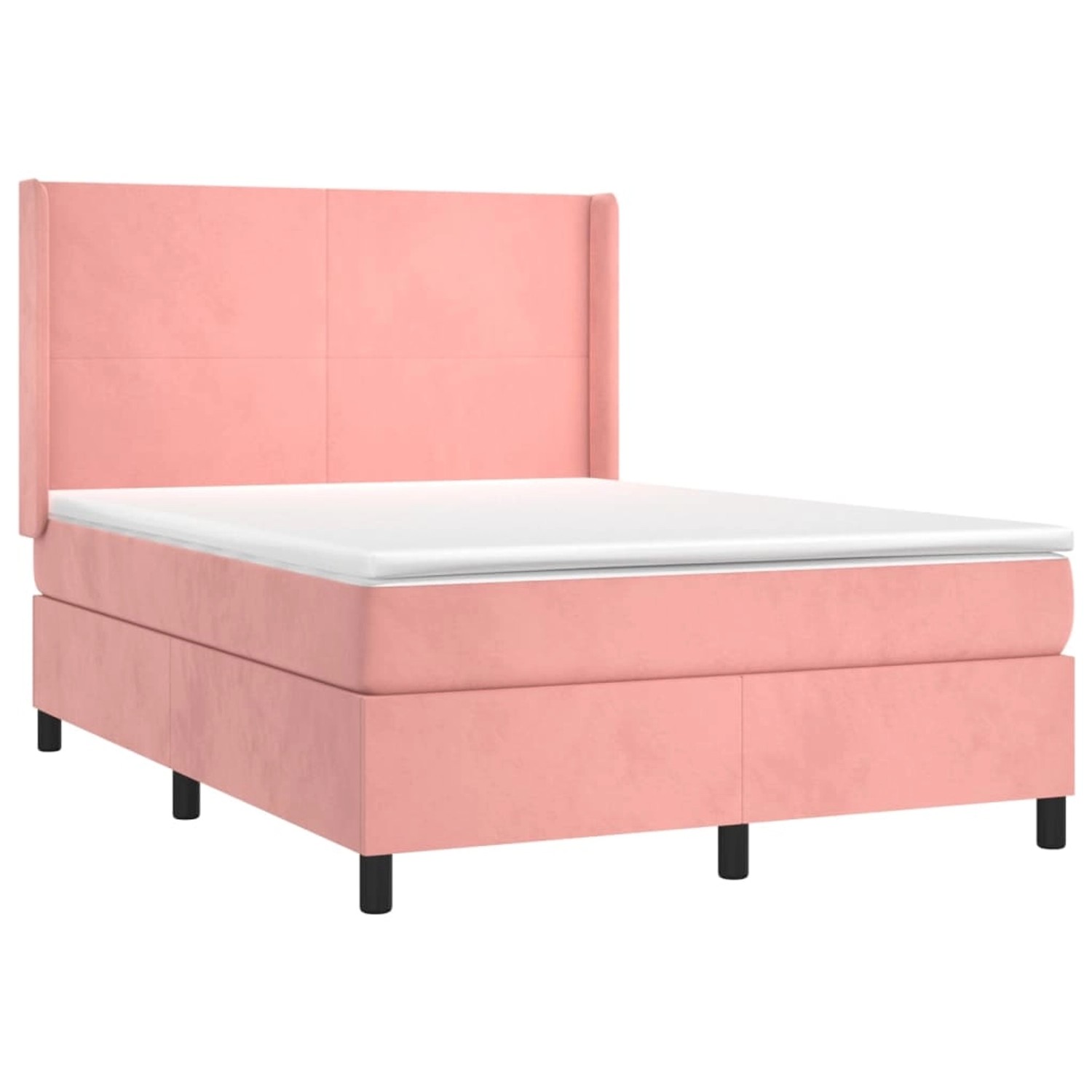 vidaXL Boxspringbett mit Matratze & LED Rosa 140x190 cm Samt 3139444 günstig online kaufen