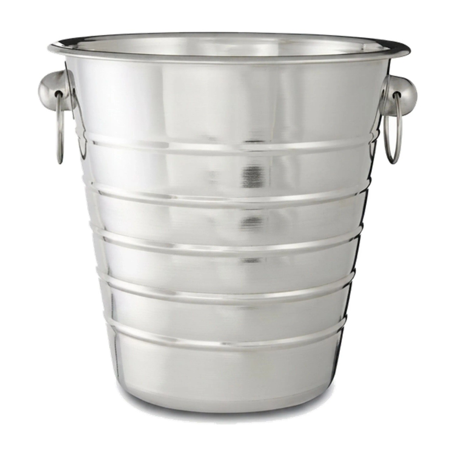 Relaxdays Sektkühler Edelstahl Silber mit Griffen 20,5 cm x 21,5 cm