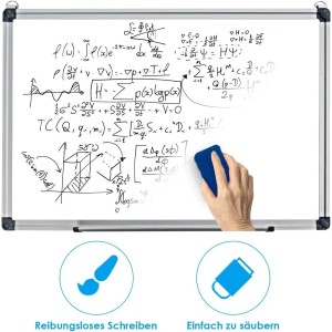 Costway Whiteboard Magnettafel Memoboard mit Alurahmen 60 x 40 cm