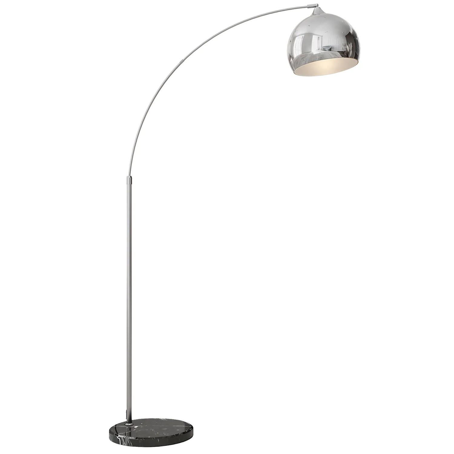 HOMCOM Stehlampe Höhenverstellbar exkl. Leuchtmittel  40W mit E27 Sockel Silber